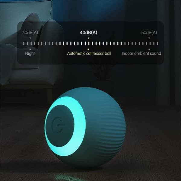 Elektrisk kattelegetøj, interaktivt kattelegetøj, kattebold med LED-lys, U