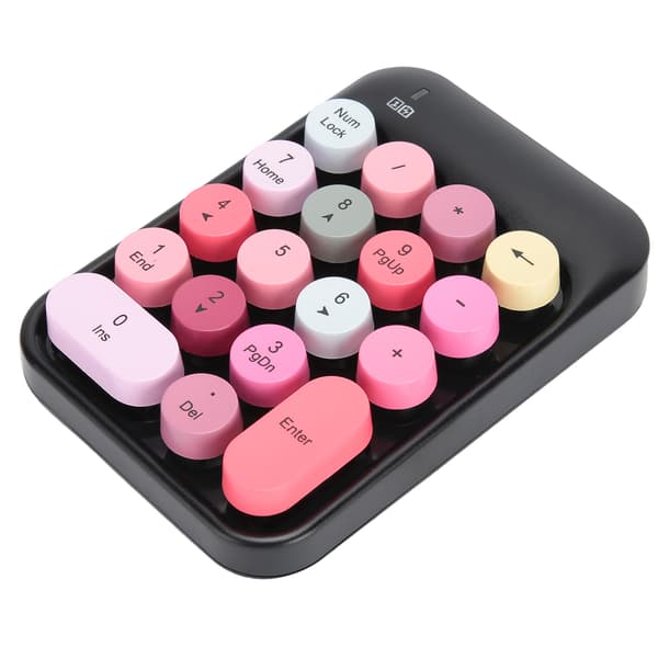 AJAZZ Wireless Numeric Keypad Chocolate Keys for Gaming Direction Change AK18 2.4G Black