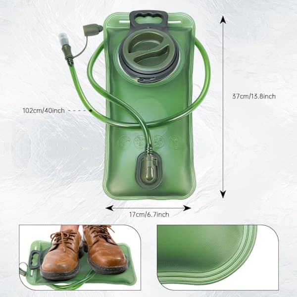 Hydration Bladder, 2L Leak-Proof Water Bladder, Leak-Proof Water Reservoir with Insulated Hose, for Cycling Hydration Backpack