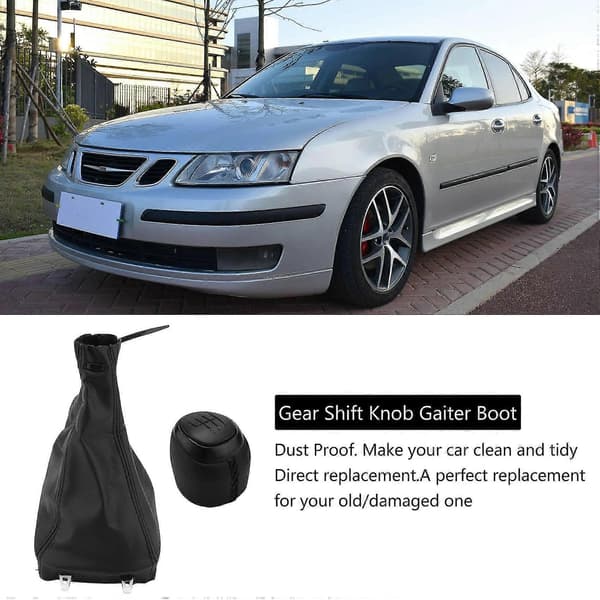 6-speed Gear Shift Knob Gaiter Boot For Saab 93 9-3 2003-2012 55566207 55353898