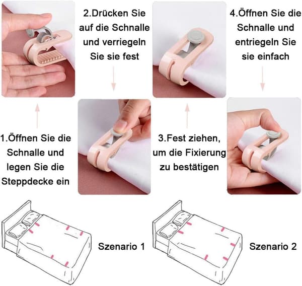 Pussilakanapidikkeet, 12 kpl, Korkea Elastisuus, Peittopidikkeet, B