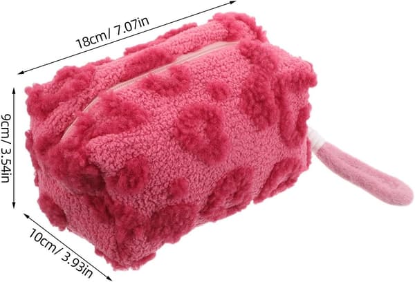 Fluffy hjerte kosmetikkveske stor reise sminkeveske