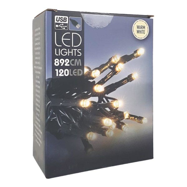 Valosarja 120 LED - 9 kulmaa Lämmin valkoinen Warm white Varm vit