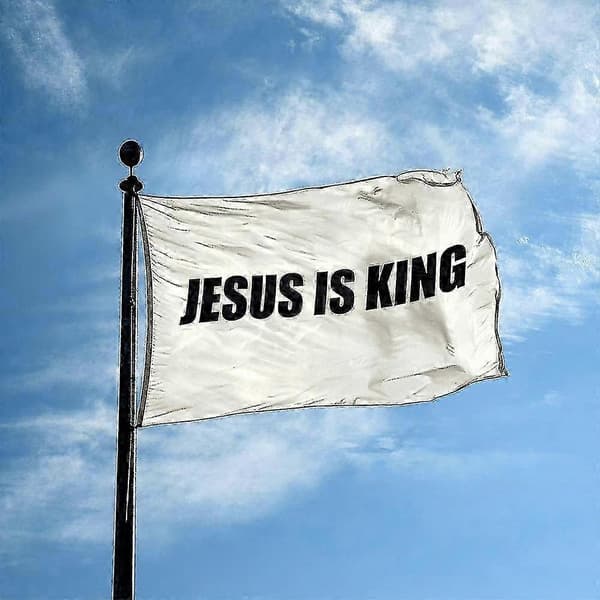 90x150cm Jesus Is King Flagg 3x5 Ft Hvit Rød Kristne Flagg