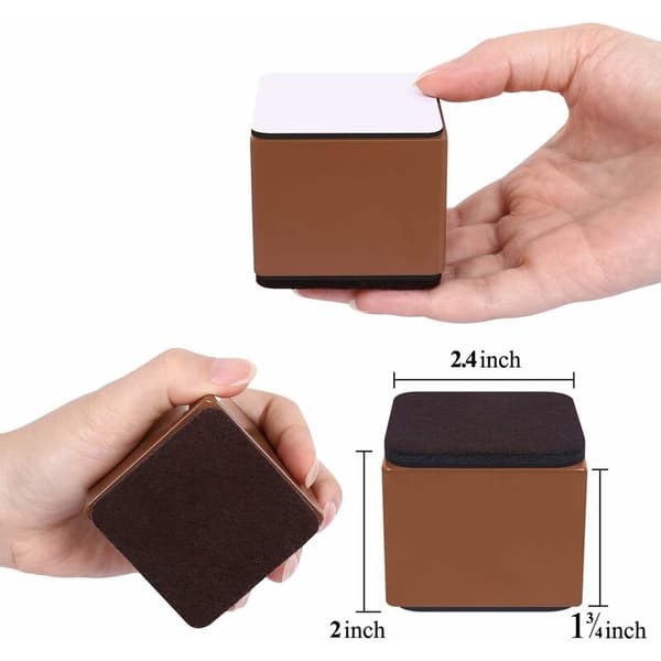 5cm Furniture Risers, 6cm Bed Risers, Can Raise 5cm for Sofa, Bed and Cabinet, Brown Square
