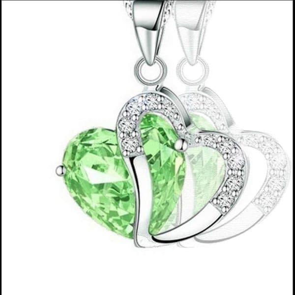 Halskæde Hjerte Fødselssten HVID hvid hvid
