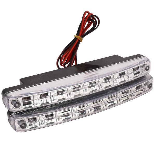 Nyeste 2 stk. højkvalitets superhvide 8 LED kørelys 12V DC forlygte universal parkering [DB]