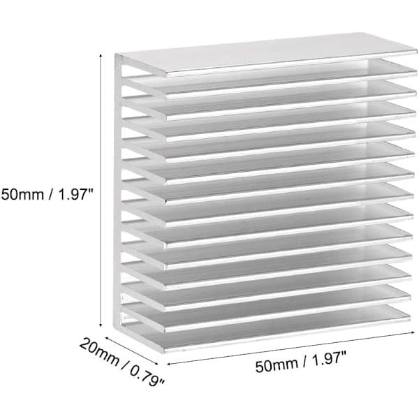 Elektronisk køleplade til MOS GPU IC-chip sølv 50 x 50 x 20 mm