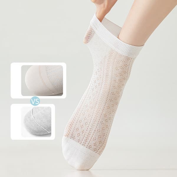 Mulberry Silk Ankle Socks 7-pack - Seamless No-Show for Everyday and Training, Breathable Antibacterial Non-Slip Thin Mesh
