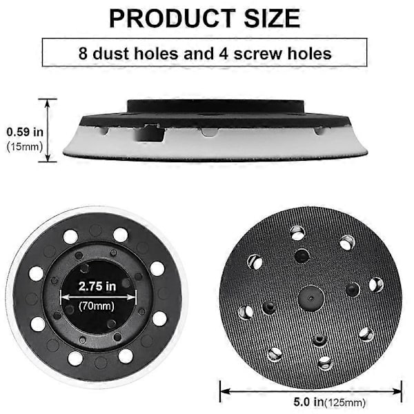 492280 Hiomatyyny, 125 mm (5 tuumaa), 8 reikää, yhteensopiva Festoolin kanssa