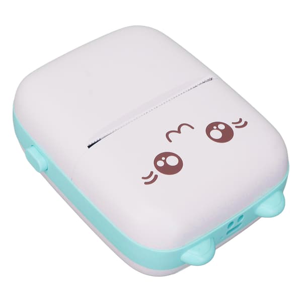 Mini Printer Portable Pocket Mini Printer Wireless Self-Adhesive Thermal Printer for Photo Pictures Office Receipt Label Note Blue