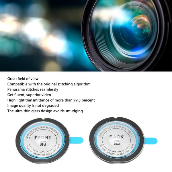 Dual Lens Guards Scratch Resistant Adhesive Lens Protector Set for Insta360 X3 Panoramic Action Camera Accessories