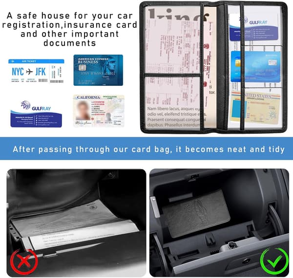 Car Registration and Insurance Holder, 9.4''×5.1'' Auto Card Document