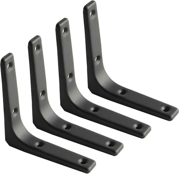4 pcs Iron Wall Shelf Bracket, 4 x 4 inch Heavy Duty Shelf Support Bracket Decorative Angle Iron db