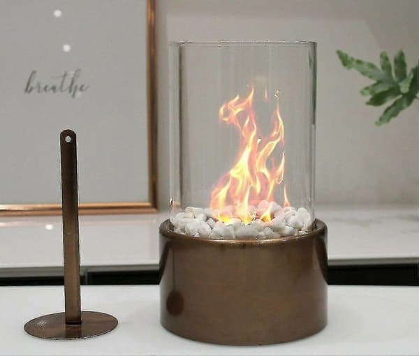 Bioethanol Bordpejs Bio Ethanol Bord Ild Rund Kobber Sort