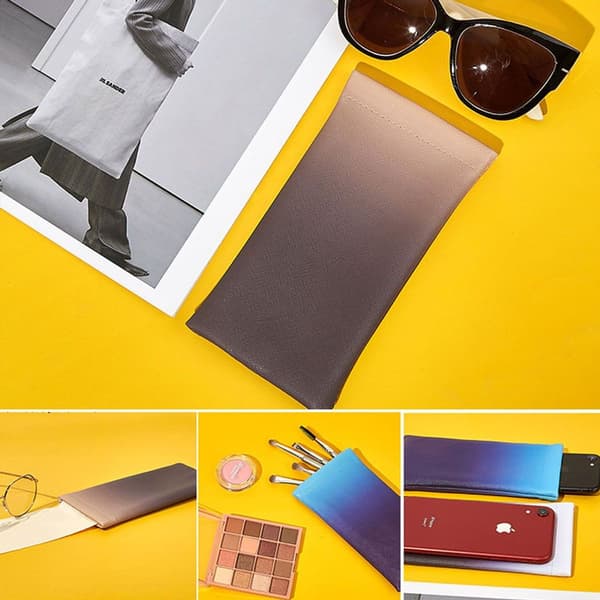 Faux Leather Glasses Case, Soft Portable Reading Glasses Bag KLB