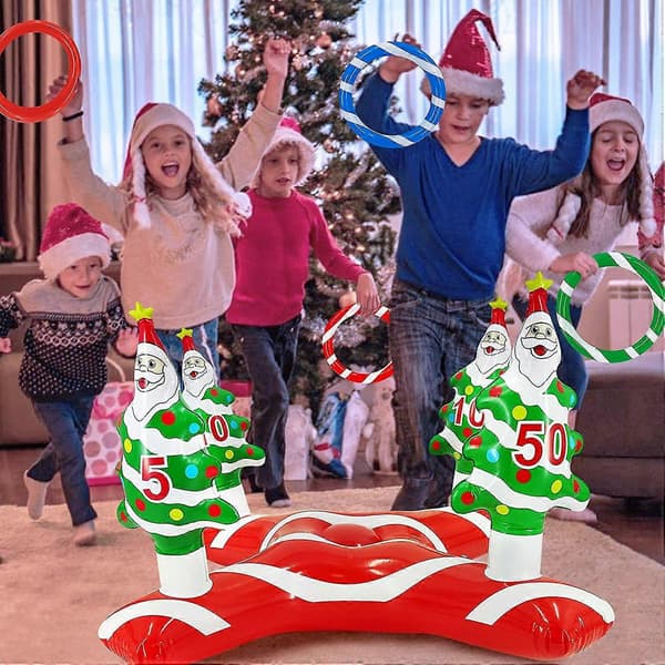 Uppblåsbart julgransringkastningsspel Leksaker Spel Dekorationer Jul