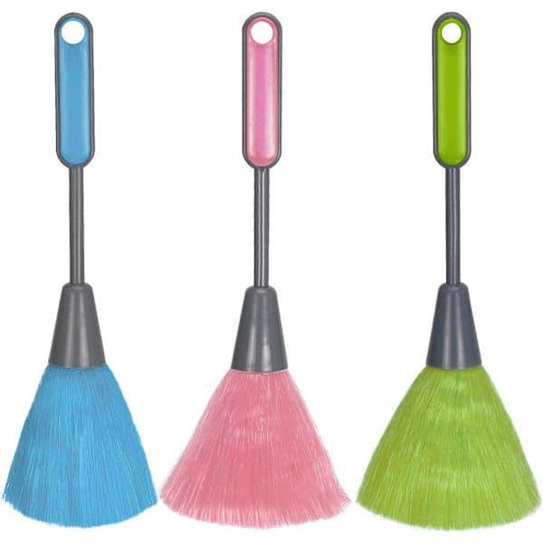 3-pack Fluffy Microfiber Dusters for Kitchen, Portable Keyboard Brush, Cleaning Tool, Mini Duster (Blue, Green, Red)