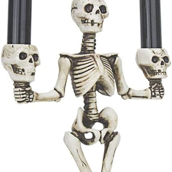 Flamlöst LED Halloween-ljus och dödskalleljusstake Flamlösa LED-ljus för