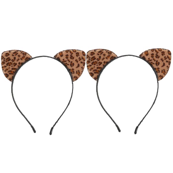 2 stk Leopard Katteører Pandebånd Cosplay Fest Hårbånd Leopard Ører Pandebånd