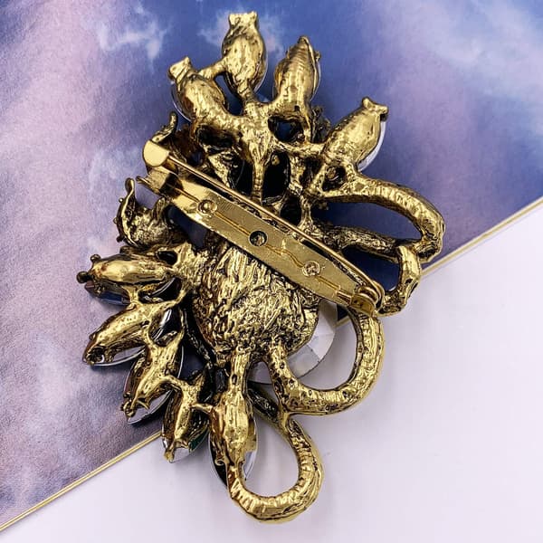 Løv Strass Statement Broche Nål Kjole Smykker Tilbehør