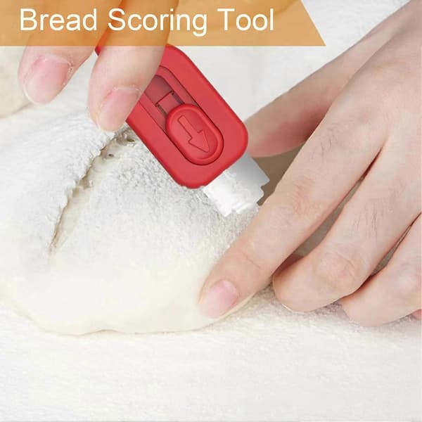 Magnetic Dough Scoring Tool with Push-Pull Design, Easy-to-Use Bread Lame for Sourdough Baking, Ergonomic Grip, Bread Baking Tool with 5 Razor Blades