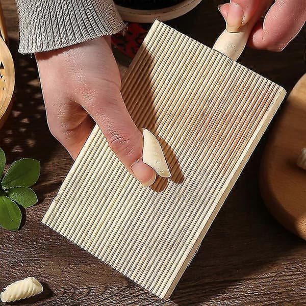Gnocchi Boards and Wooden Butter Paddles for Rolling Dough Gnocchi Paddle Pasta Making Tool Roller