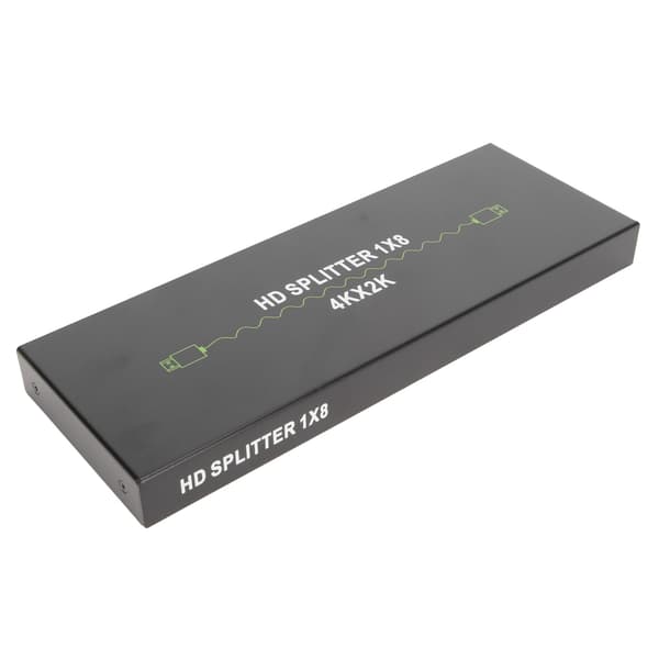 4K HD Multimedia Interface Splitter 1x8 1 ind 8 ud HD Multimedia Interface Splitter Splicer Extender 100‑240V EU-stik