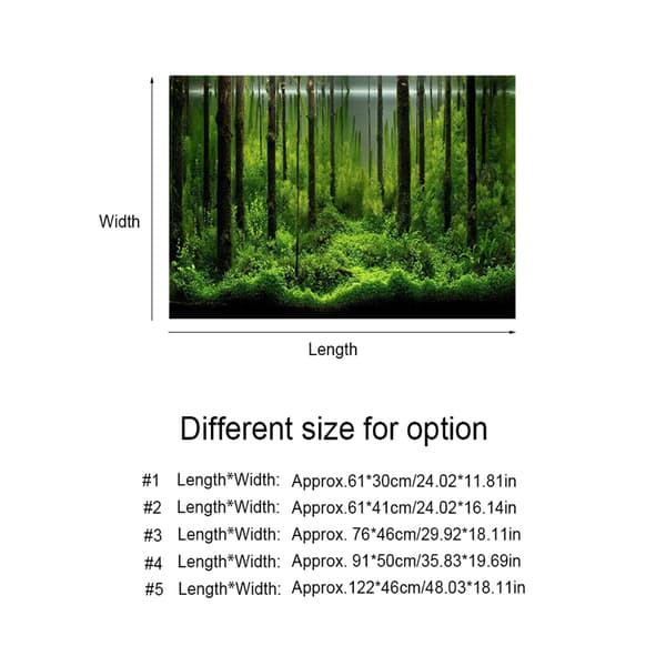 PVC-klæbende undervandsskov akvarium baggrundsplakat dekorationspapir 122*46cm