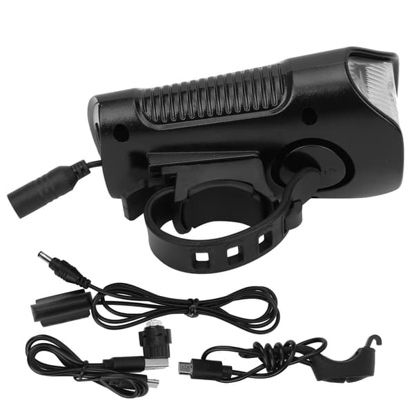 Waterproof Bicycle Headlight with Horn, Computer, USB Rechargeable for Night Riding, Red
