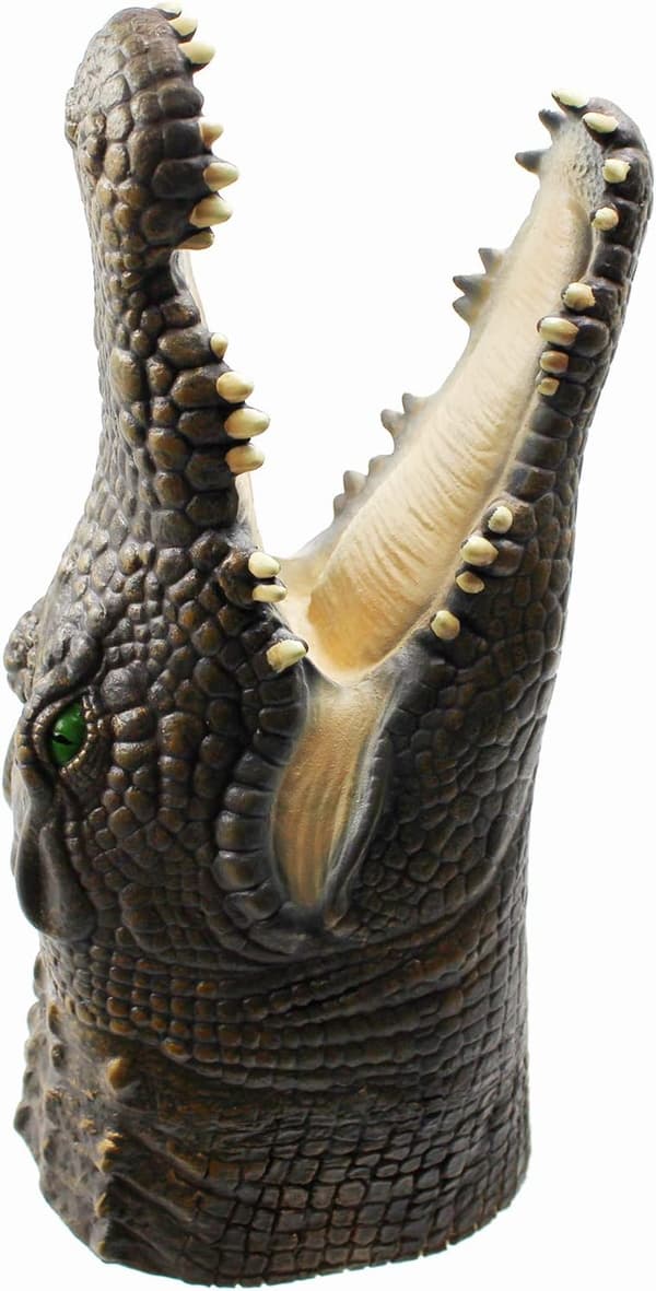 Krokodil Alligator Handdocka Realistisk Mjuk Latex Gummidjur Handskar Handdocka för Barn