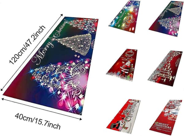 God Jul Dørmatte – 40x120cm, Velkomstmatte for Innendørsbruk, Juledekorasjon