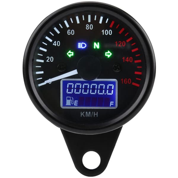 Universal 0 160 KM/H Motorcycle Digital LED LCD Speedometer Tachometer Speedometer Retro Black