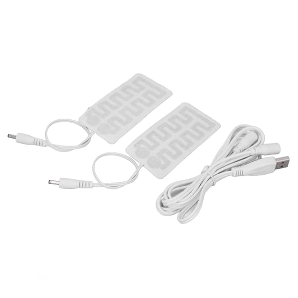 2 stk USB-varmefilm 3,5x1,8 tommer Kulfiber Blød Sikker Maskinvaskbar Elektrisk Varmeplade til Handsker Strømper Sko