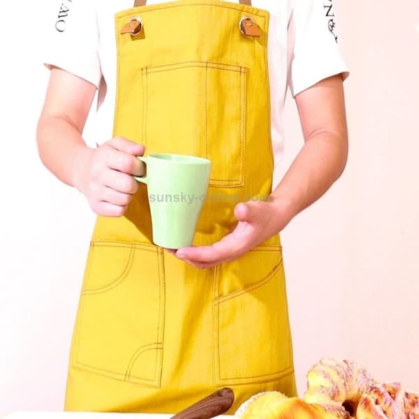 Denimforkle til husholdning, barista blomstermønster, melketebutikk, frisørklær - barn