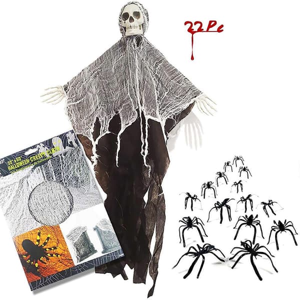 2025 Halloween Candy Holy Holiday Decoration Background Layout Skull Head Hanging Ghost Ornament