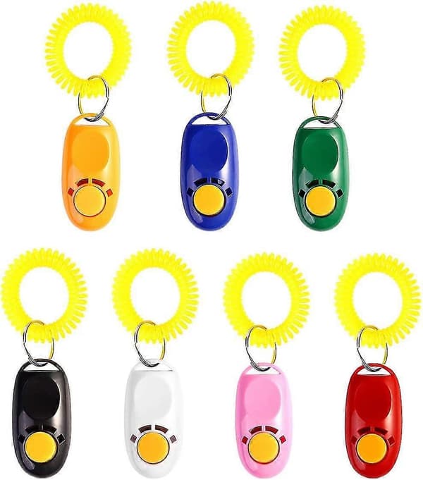 Dog Training Clicker with Wrist Strap, 7-Pack
