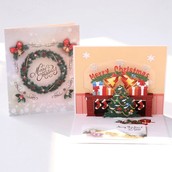 God Jul Pop Up-kort, 3D Popup Gratulasjonskort For Jul