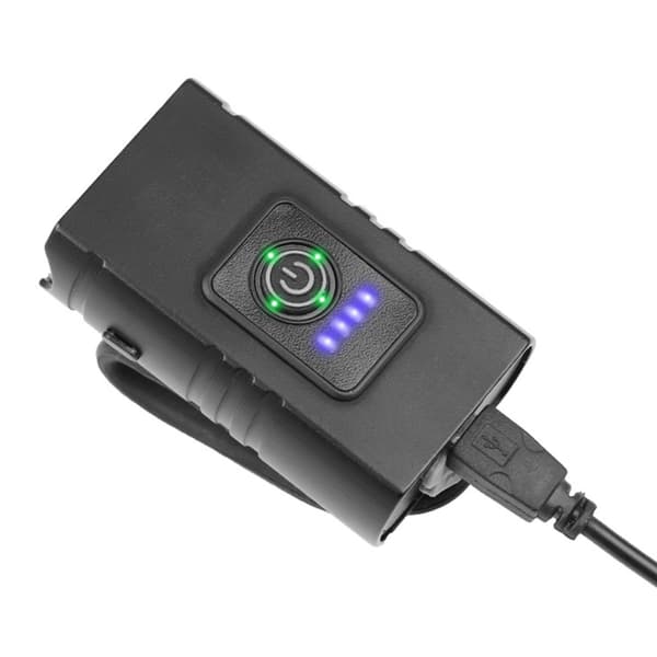 USB Rechargeable Bike Light Set with Power Display 6 Lighting Modes Waterproof Bicycle Headlight Taillight for Cycling Black