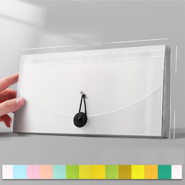Expanding Folder 13 Pockets Professional Waterproof Document Folder for VAT Invoices Receipts Transparent