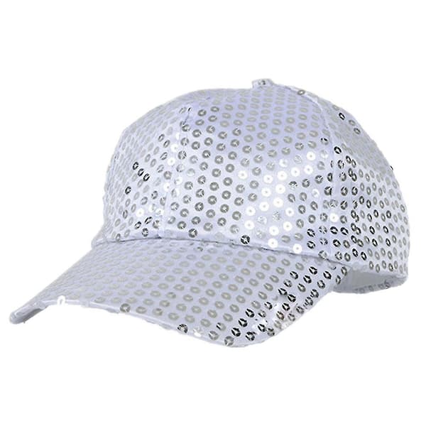 Kvinnor Män Glitter Paljett Baseballkepsar Snapback Justerbara Hattar Silver Silver Silver Silver