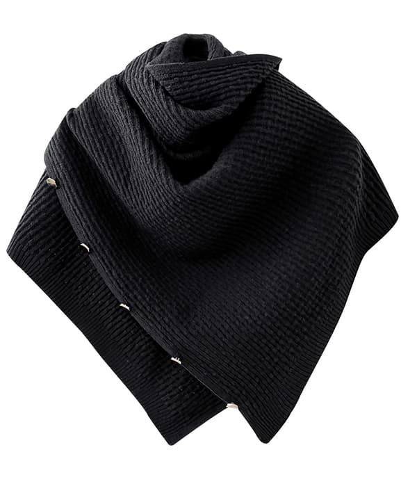 Dame Poncho Halstørklæde med Knapper Frynser Cape Tæppe Cashmere Blanding Blød Varm Multifunktionel til Forår Efterår Vinter