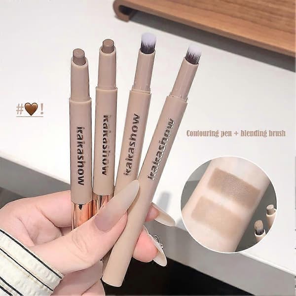 3D Contour Pen Natural Stereoscopic Brightening Makeup Stick with Brush Head