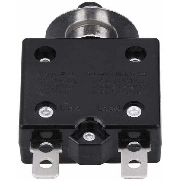 20A Circuit Breaker Optional Reset Thermal Breaker, 125-250V AC 50V DC Power Overload Protector Push Button Circuit Breaker