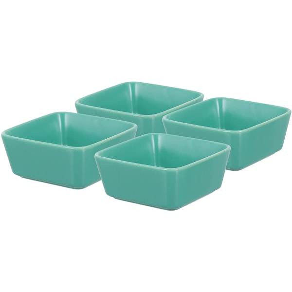 4 stk. Keramik Appetizer Fad Firkantede Sojasovsfade Dip Skåle