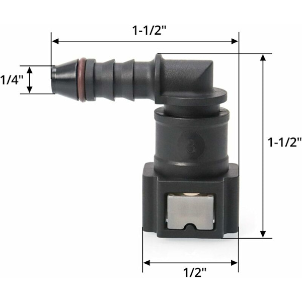 2-pack Fuel Line Connector, Fuel Hose Coupling, 90 Degree