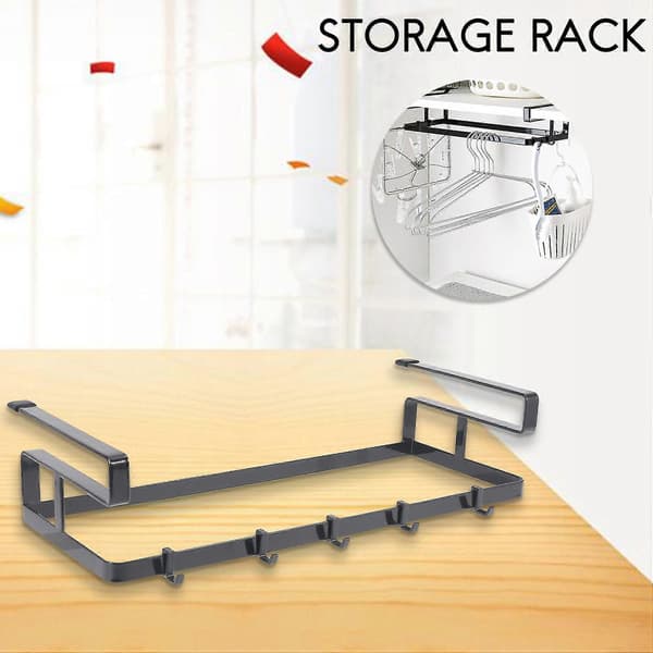 1 pc Cabinet Hanger Shelf Spice Bottle Rack Under-shelf Spice Organizer Wardrobe Organizing Rack Un