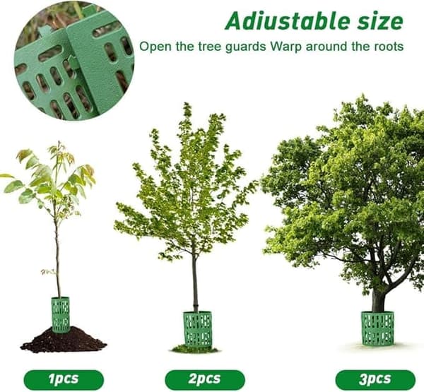 10-pack Tree Trunk Protectors – 33×20 cm Protection with Buckle, Stackable and Expandable Tree Guard_OF Green 10-Pack Grön 10-Pack