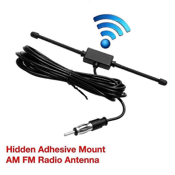 1X Universal Sort AM FM Dipolantenne Selvklæbende Montering til Bil Båd Stereo