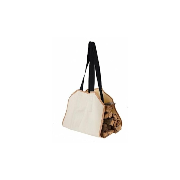 LMLY Vedvogn Bag Vokset Lerret Vedpose Peis Tilbehør Beige